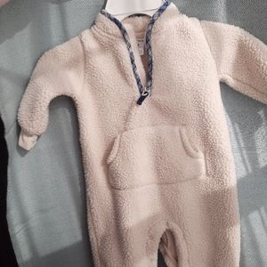 6 month fleece half zip uponesie